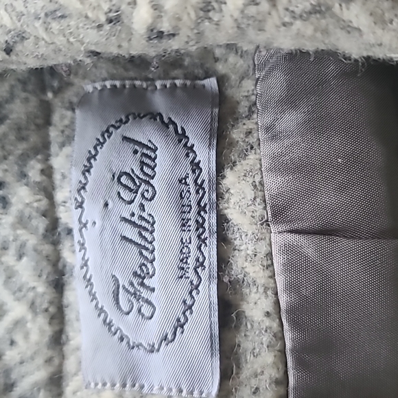 Tweed gray & cream vintage wool blend trench coat. Freddi Gail made in U… - Picture 11 of 14